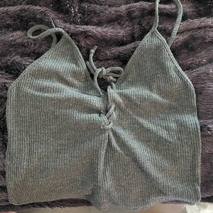 Brandy Melville Grey ribbed crop